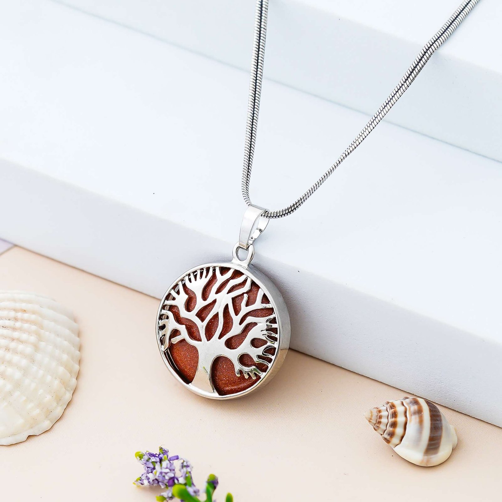 Crystal Tree of Life Pendant Simple White crystal Mineral Jewellery for Men Women Pendulum Necklace Family Tree Necklace Tree of Life Gemstone White crystal